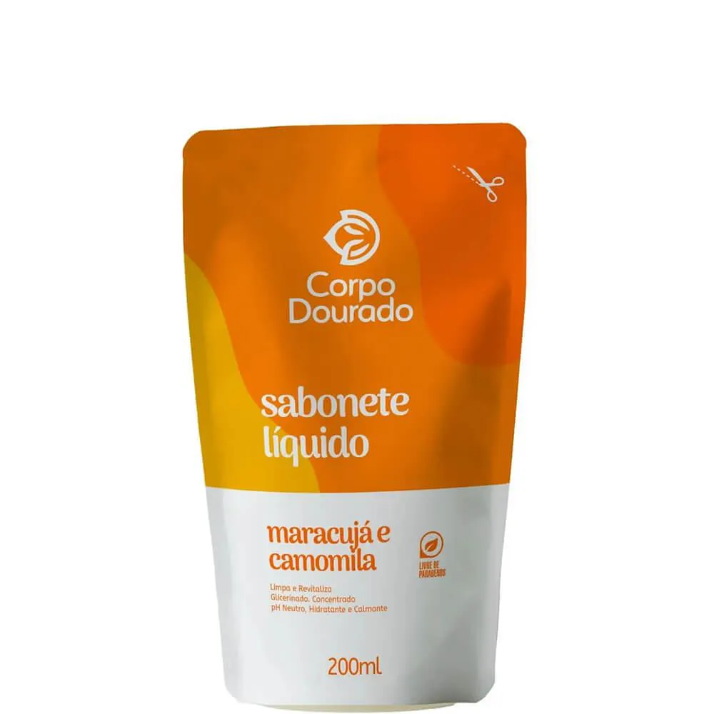 Corpo Dourado - Sabonete Líquido Corporal Maracujá e Camomila Refil 200ml