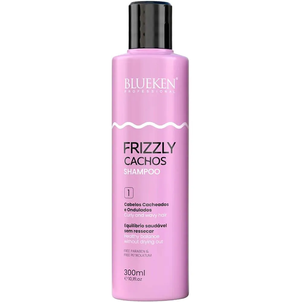 Shampoo Blueken Frizzly Cachos Equilíbrio Saudável 300ml