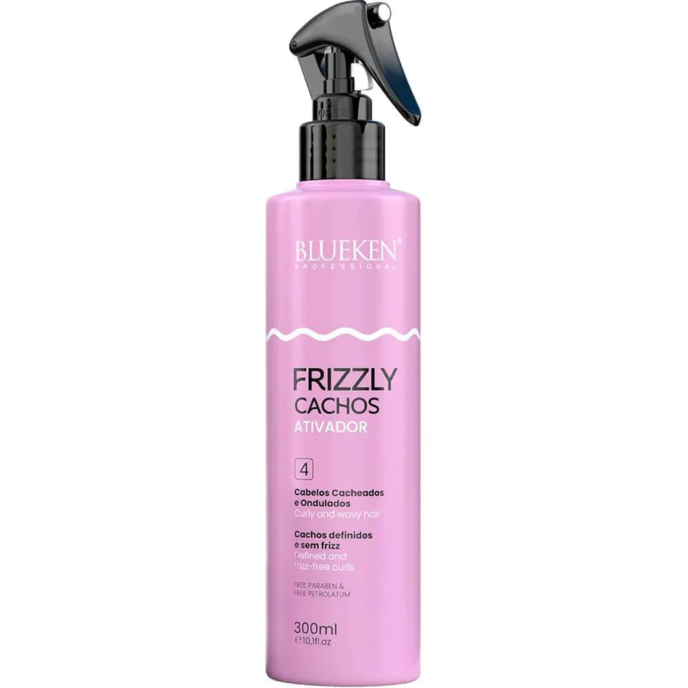 Blueken Frizzly Cachos - Ativador de Cachos Definição Antifrizz 300ml