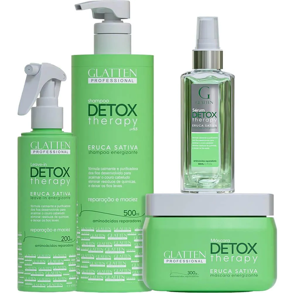 Glatten Detox Therapy - Kit Aminoácidos Reparadores Sérum (4 Produtos)