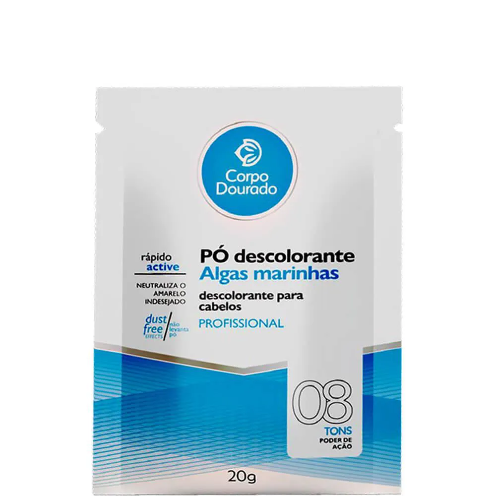 Corpo Dourado - Pó Descolorante Capilar e Corporal Algas Marinhas Sachê 20g