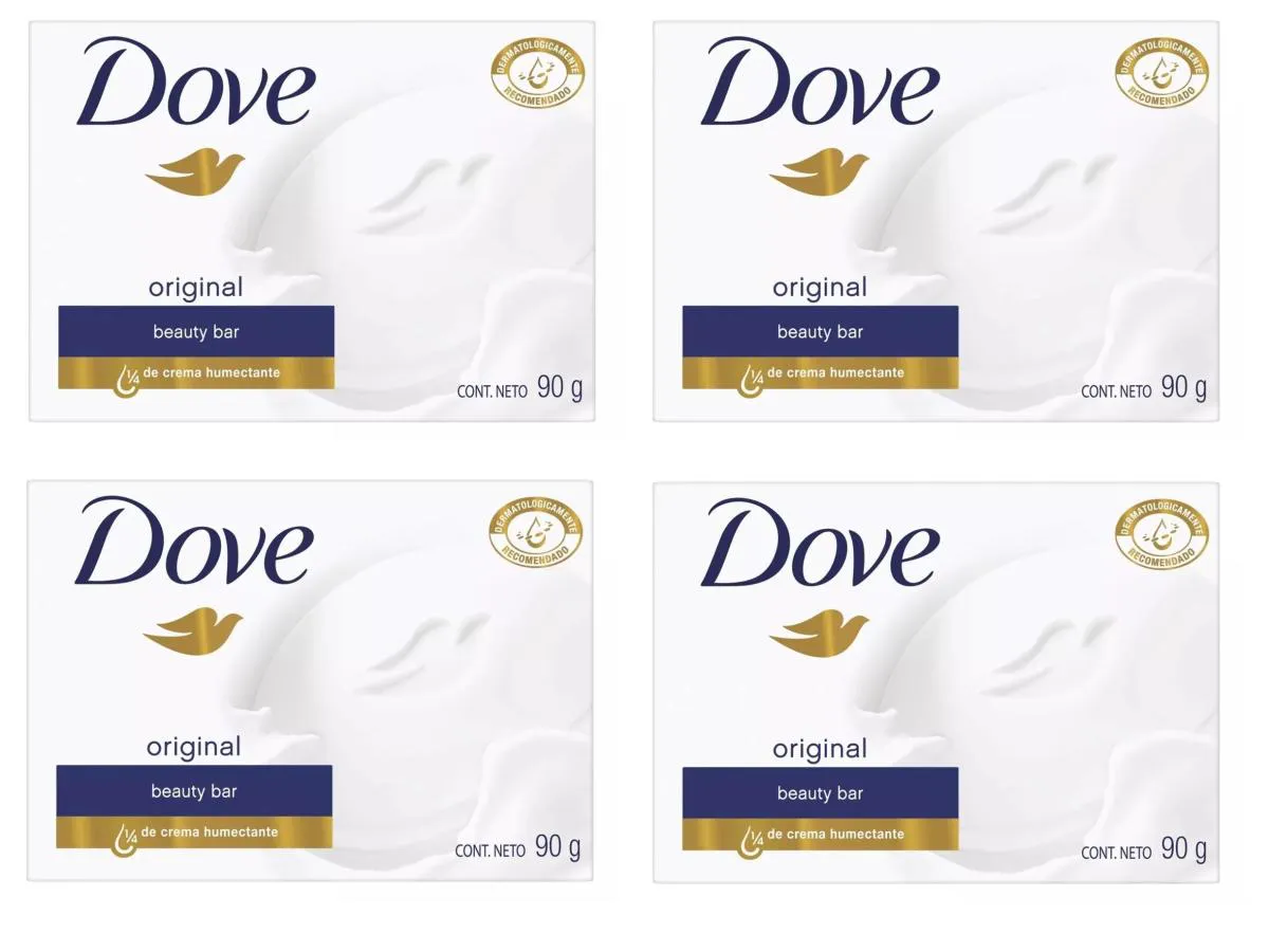 KIT COM 4 SABONETE BARRA HIDRATANTE DOVE ORIGINAL 90G