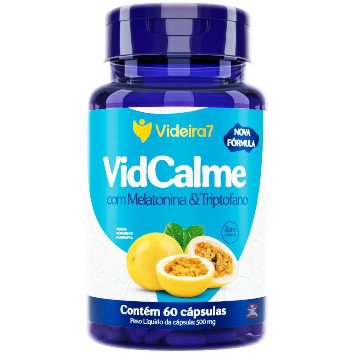 VIDCALME POLPA DE MARACUJÁ MELATONINA TRIPTOFANO COLINA VITAMINAS E MINERAIS 60 CÁPSULAS – VIDEIRA7