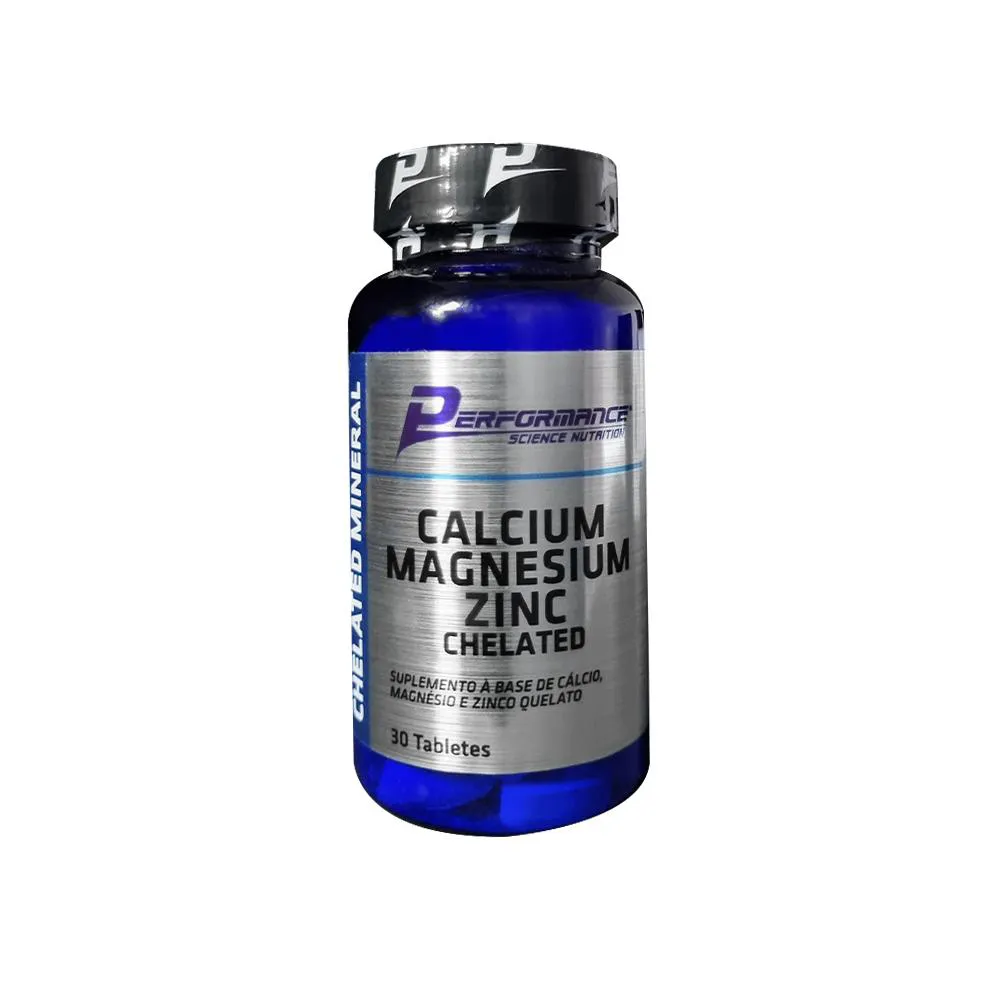 CáLCIO MAGNéSIO ZINCO QUELATO EM TABLETES - PERFORMANCE NUTRITION 30 Tabs