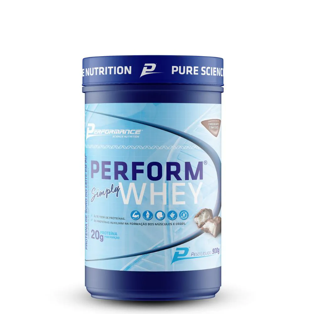 WHEY PROTEIN CONCENTRADO SIMPLY WHEY 900G - PERFORMANCE NUTRITION Chocolate COM Coco