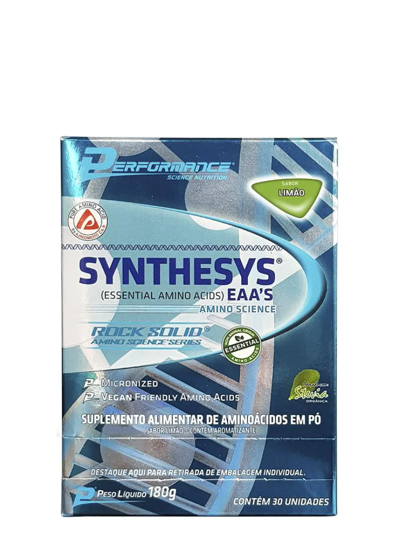 AMINOáCIDOS ESSENCIAIS SYNTHESYS ESSENTIAL CAIXA COM 30 SACHêS DE 6G - PERFORMANCE NUTRITION Limão