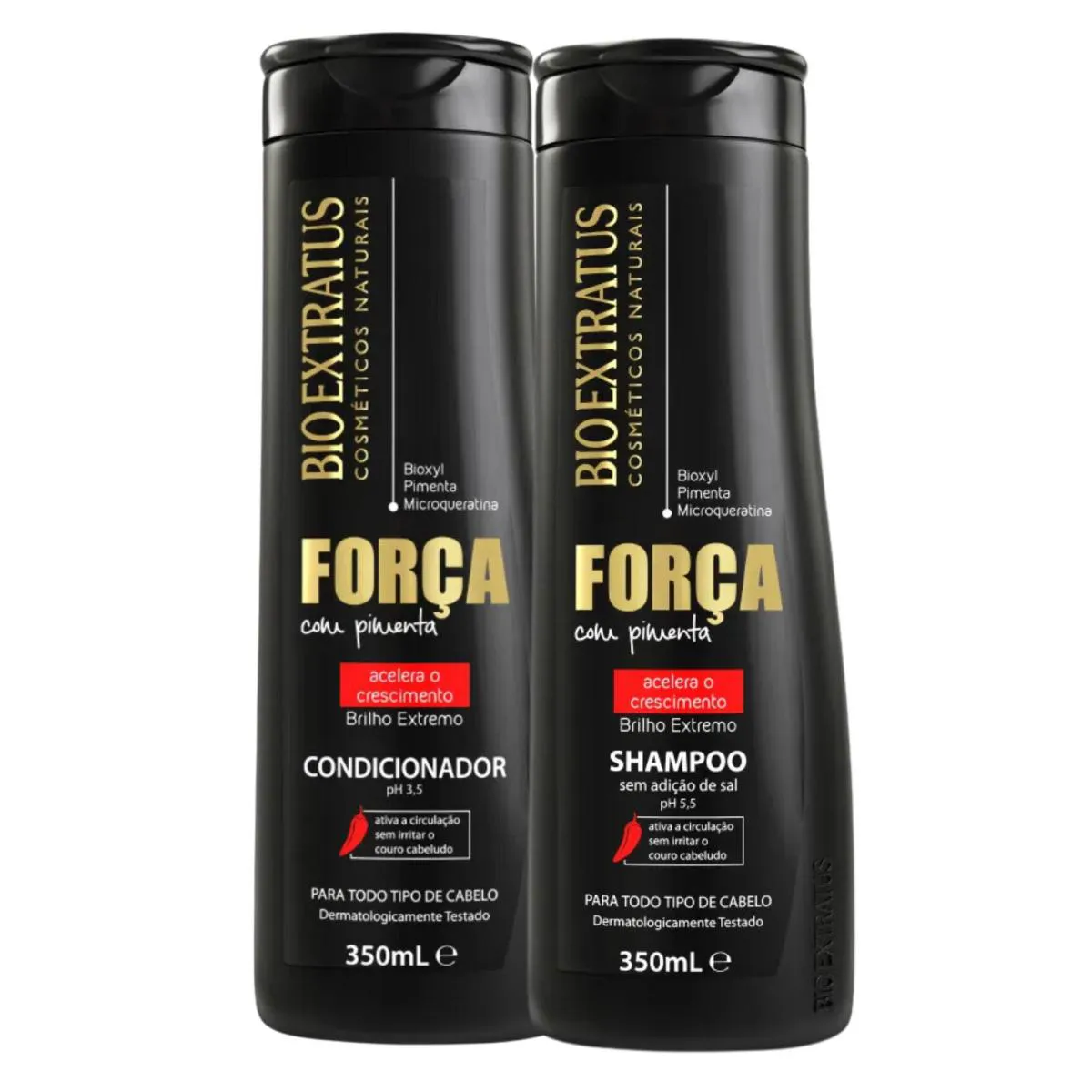 KIT SHAMPOO + CONDICIONADOR FORçA COM PIMENTA - BIO EXTRATUS