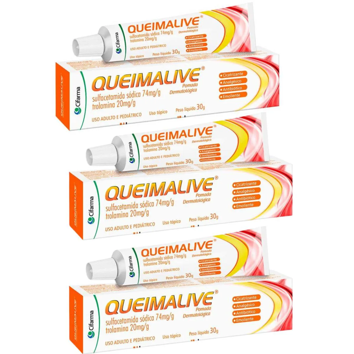 KIT C3 QUEIMALIVE POMADAS EMOLIENTES 30G CADA - CIFARMA