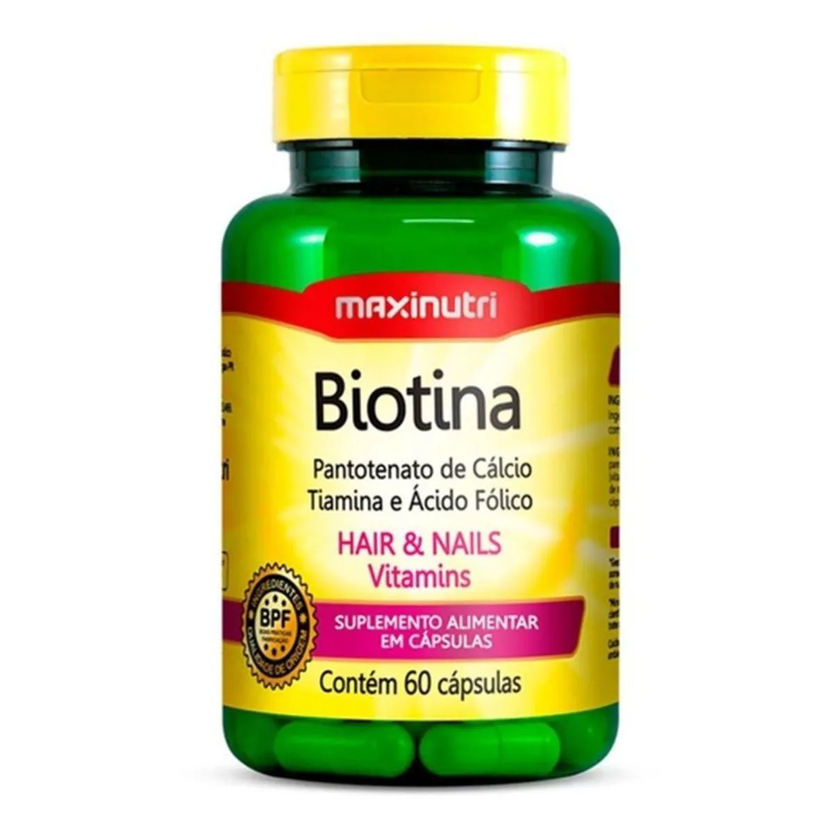 SUPLEMENTO ALIMENTAR BIOTINA FORTALECIMENTO C60 – MAXINUTRI