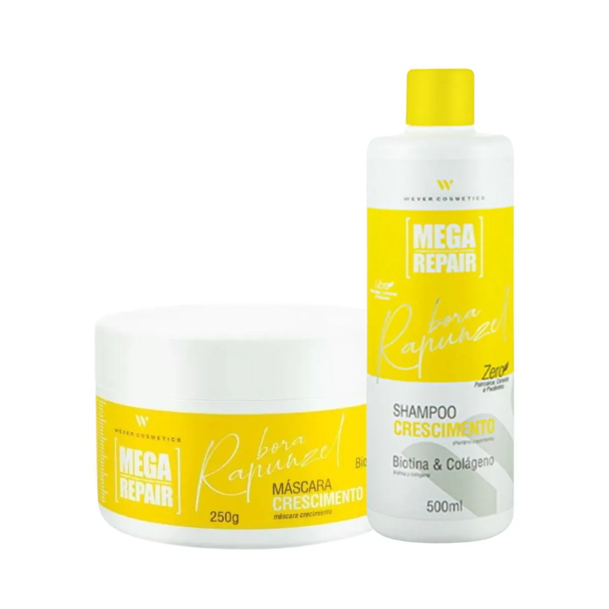 KIT SHAMPOO E MáSCARA CRESCIMENTO RAPUNZEL - WEVER COSMéTICS