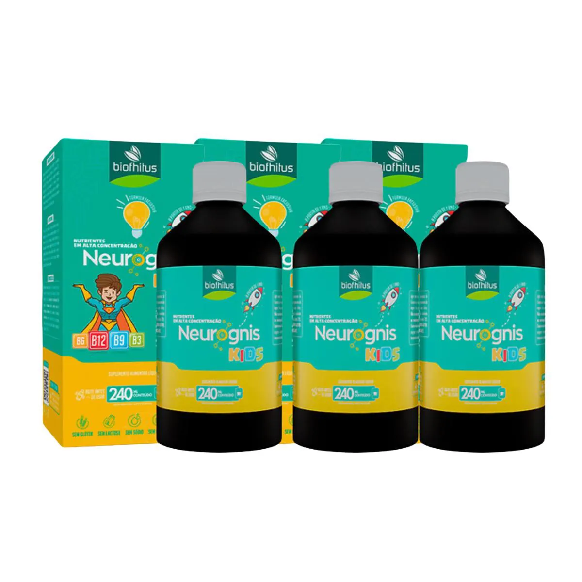 KIT C3 NEUROGNIS KIDS SUPLEMENTO INFANTIL LíQUIDO BIOFHITUS