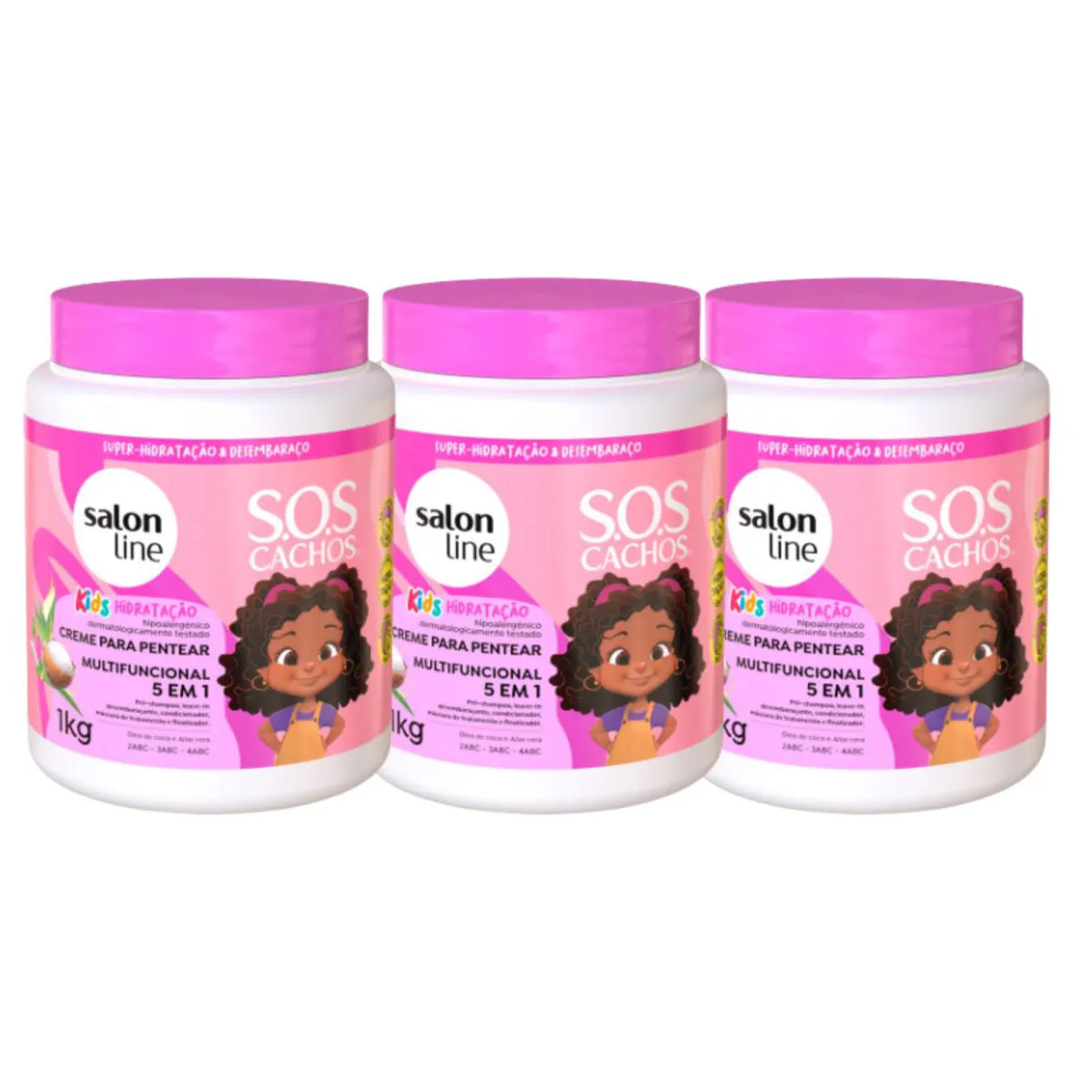 KIT C3 CREME KIDS PENTEAR SUPER HIDRATAçãO - SALON LINE