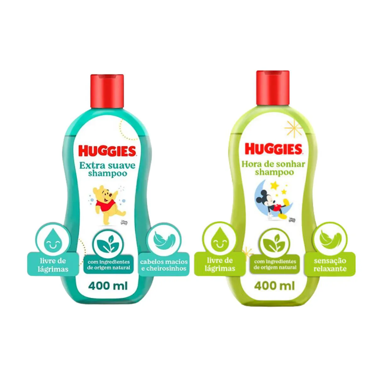 KIT C2 SHAMPOO HORA DE SONHAR E EXTRA SUAVE 400ML - HUGGIES