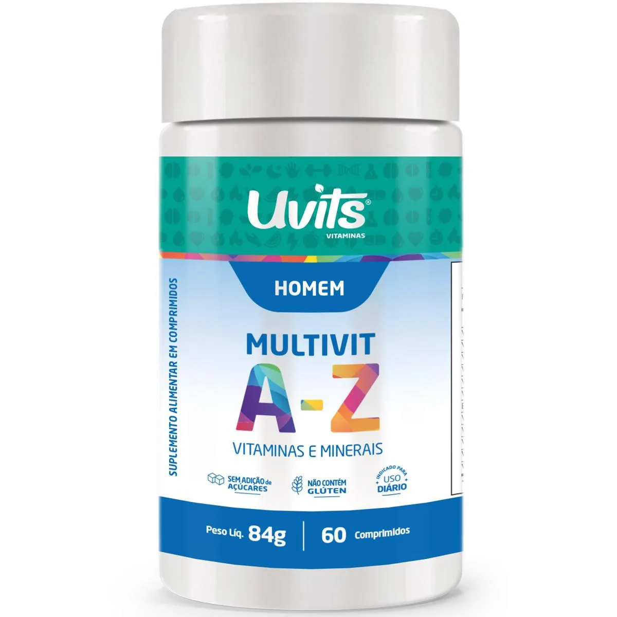 Multivitaminico A-Z Homem 60 Comprimidos - Uvits