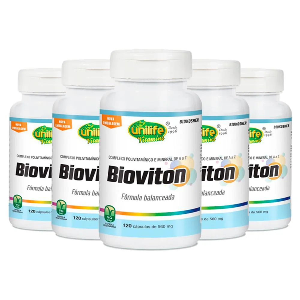 KIT 5 BIOVITON MULTIVITAMíNICO UNILIFE 120 CáPSULAS