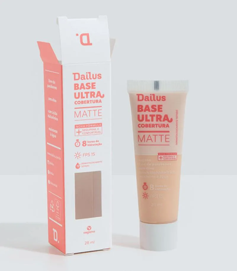 Dailus Base Líquida Matte Ultra Cobertura - 28ml D1 Claro