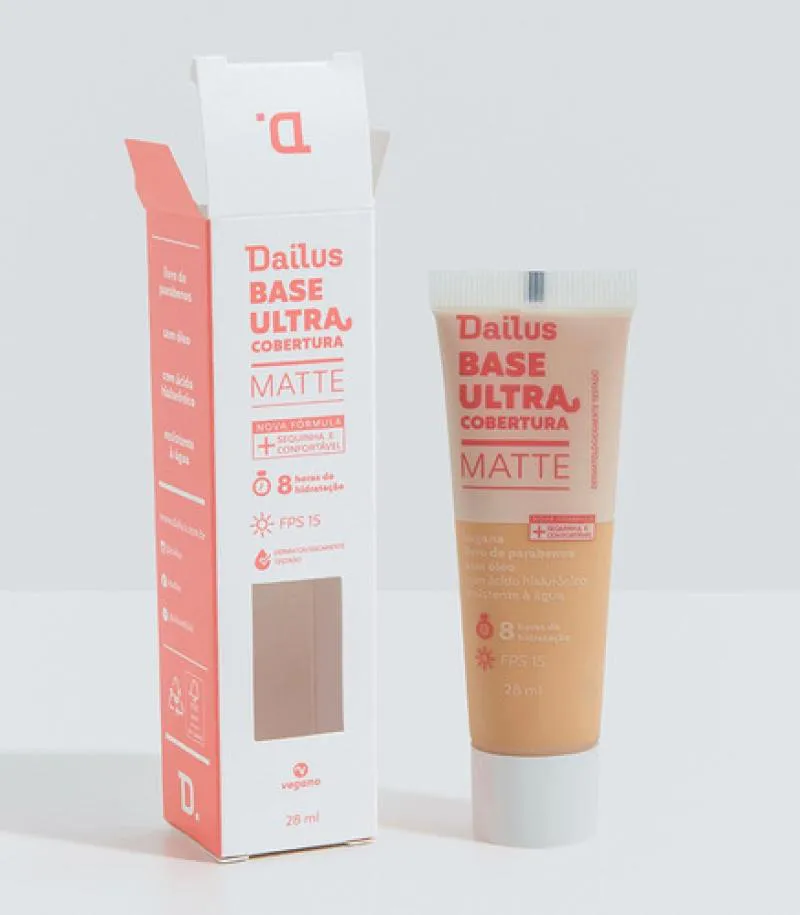 Dailus Base Líquida Matte Ultra Cobertura - 28ml D3 Claro