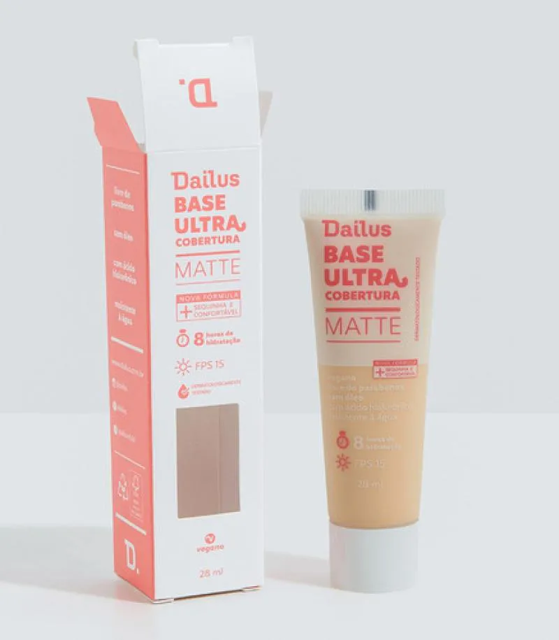 Dailus Base Líquida Matte Ultra Cobertura - 28ml D2 Claro