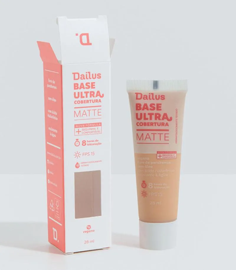 Dailus Base Líquida Matte Ultra Cobertura - 28ml D4 Claro