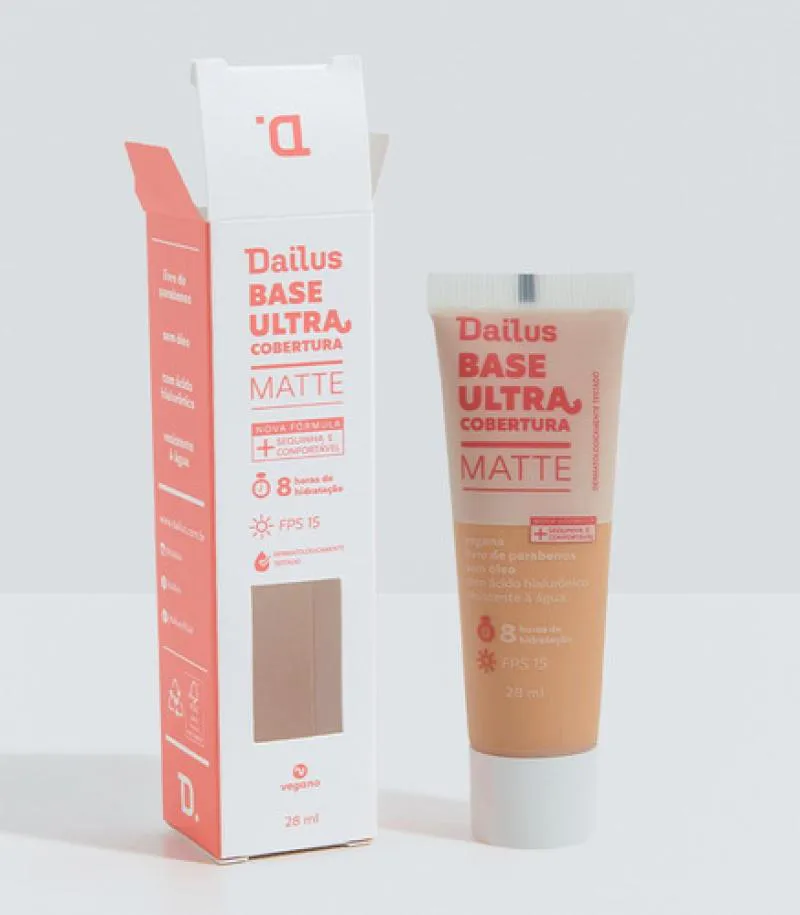 Dailus Base Líquida Matte Ultra Cobertura - 28ml D5 MÉdio