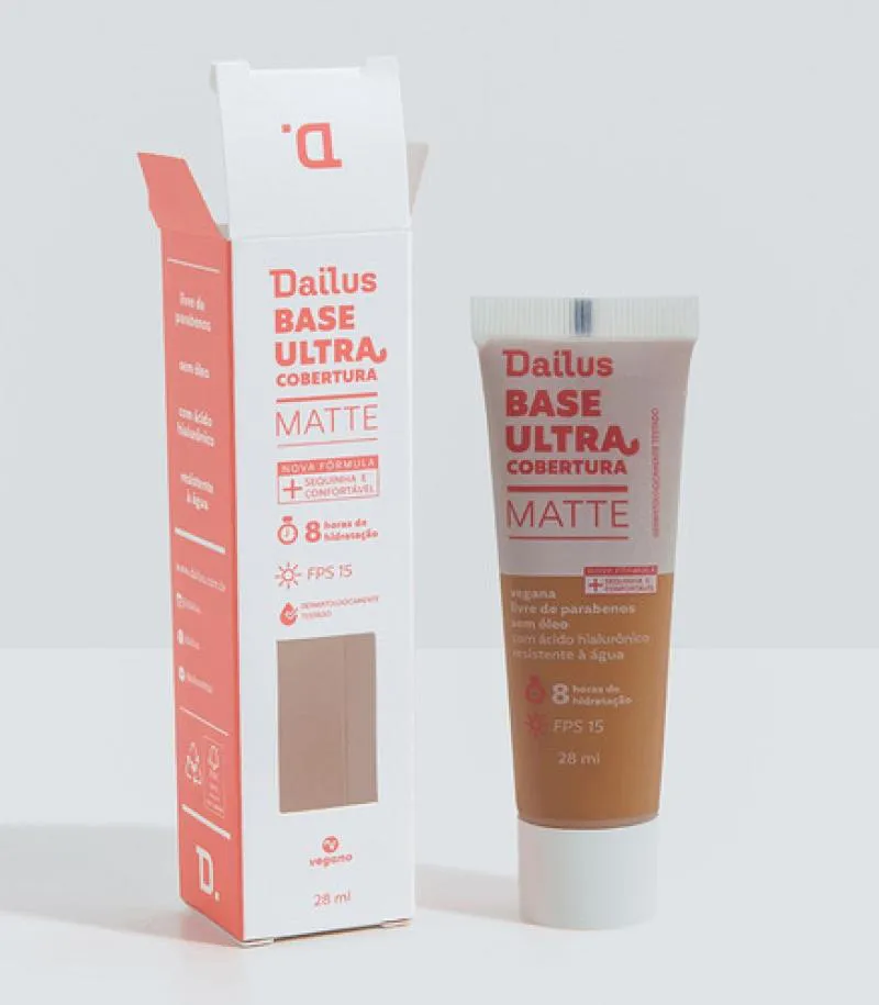 Dailus Base Líquida Matte Ultra Cobertura - 28ml D8 MÉdio