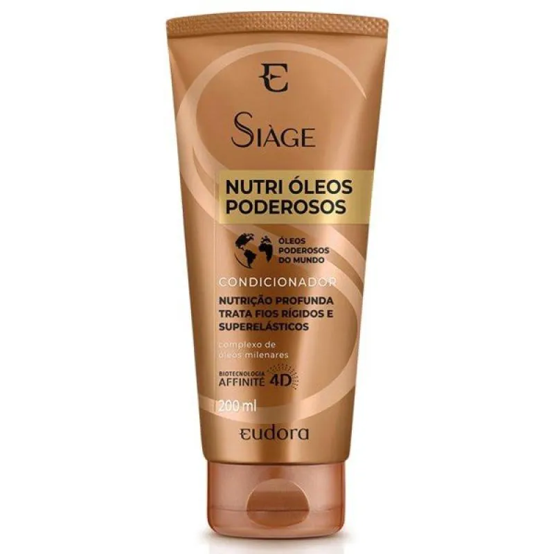 Condicionador Vegano Eudora Siàge Nutri Óleos Poderosos Nutrição Profunda 200ml