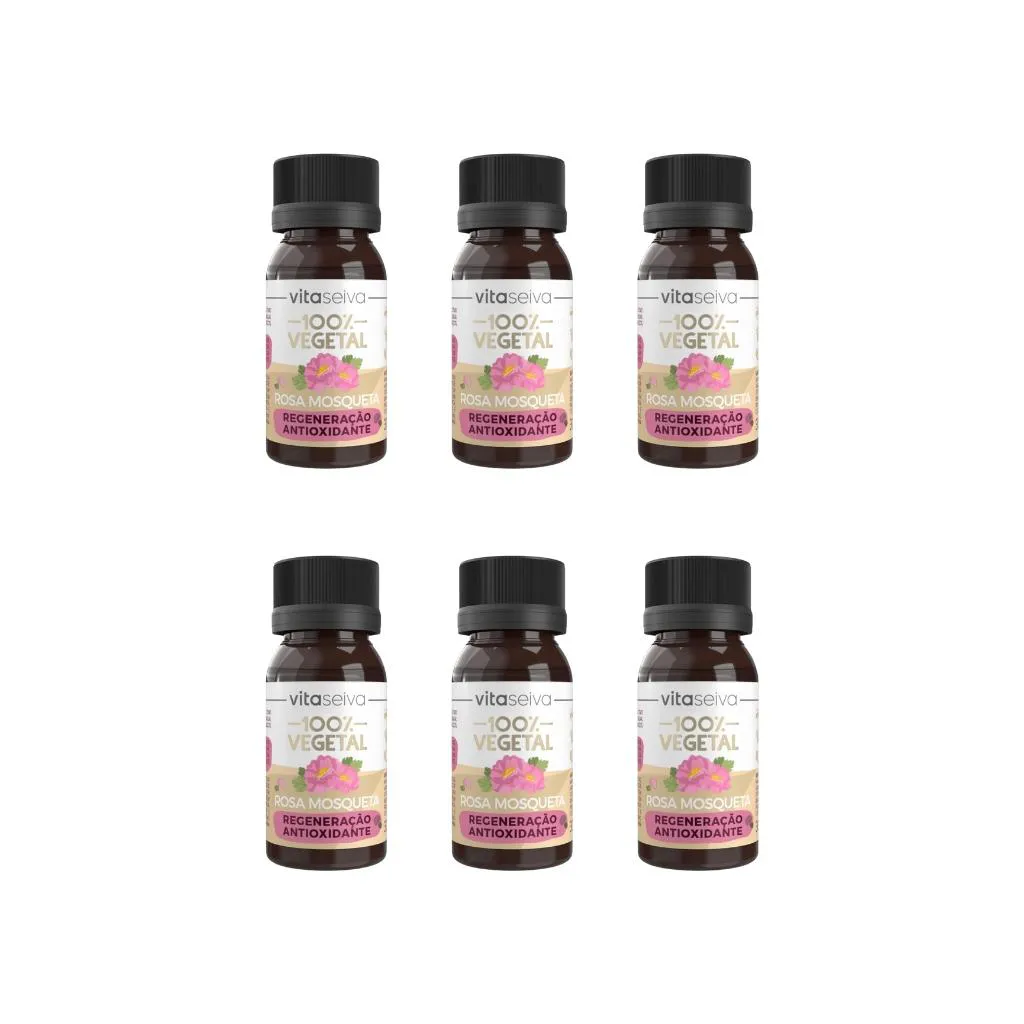 Oleo Capilar vegetal Vita Seiva Rosa Mosqueta 30ml-Kit C/6un