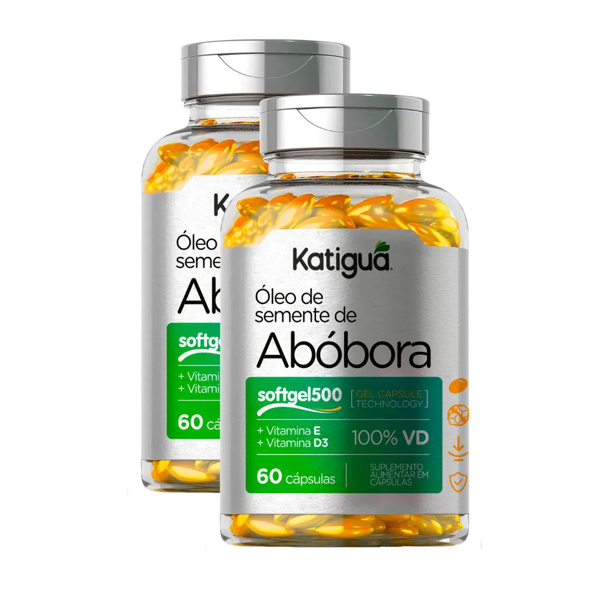 Kit 2 Oleo De Semente Abobora + Vitamina 500MG 60CAPS Natural