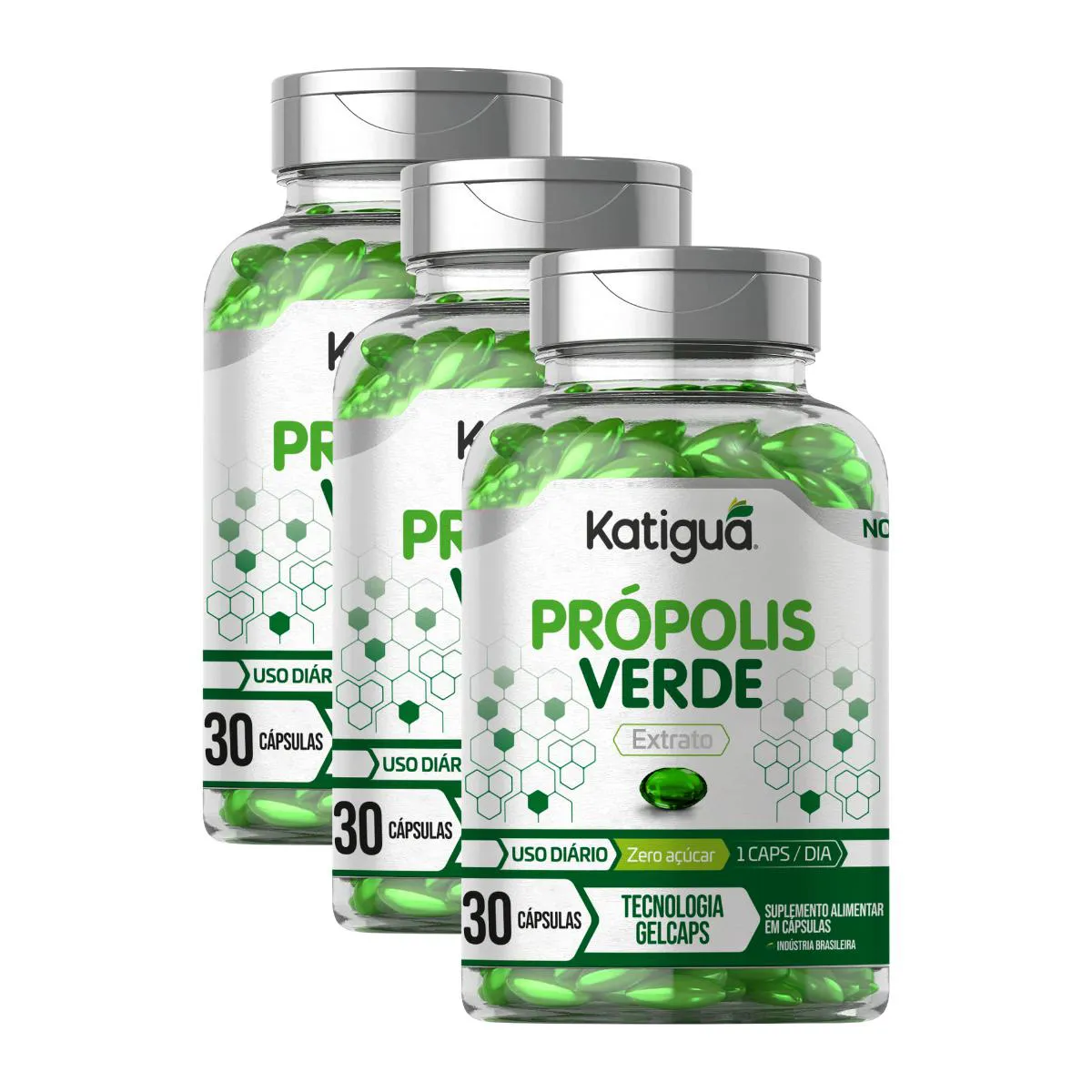 Kit 3 Propolis Verde 500MG 30CAPS Natural
