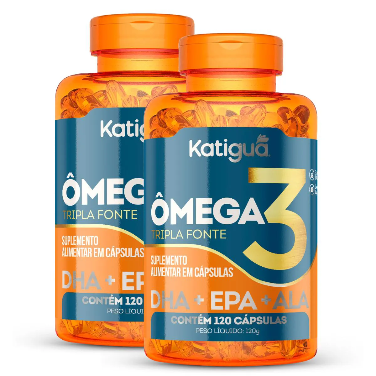 Kit 2 Omega 3 Tripla Fonte 1000MG 120CAPS Natural