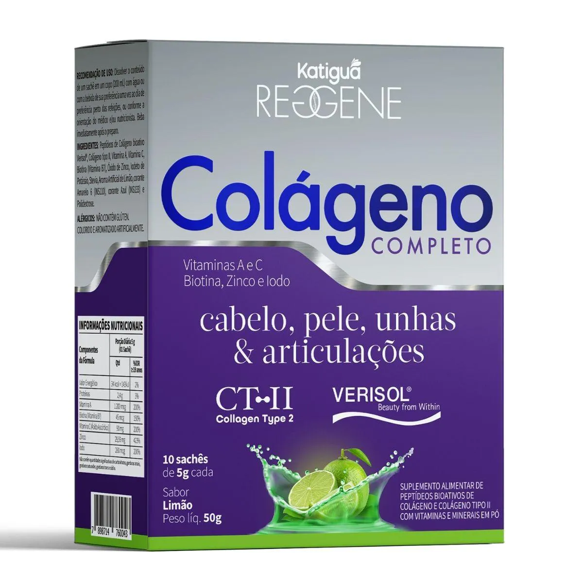 Colageno Verissol Sache 10X5G COMPLETO LIMAO Natural