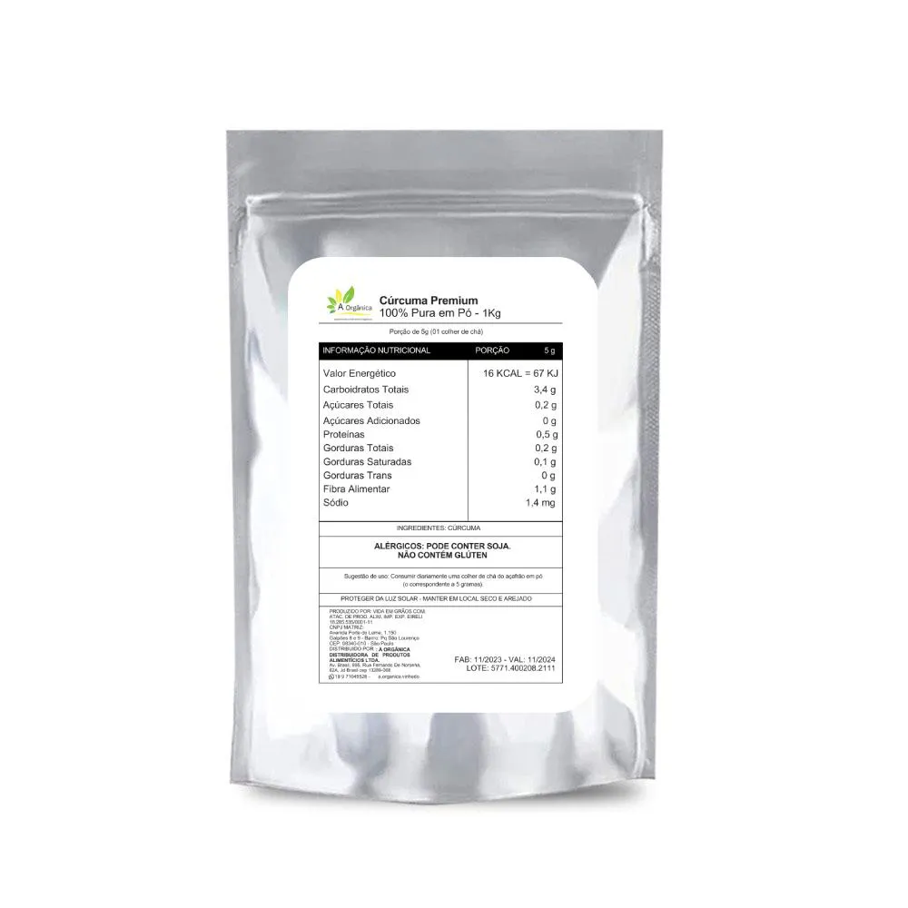 Cúrcuma Pura em Pó  Premium (Açafrão Da Terra) 1KG