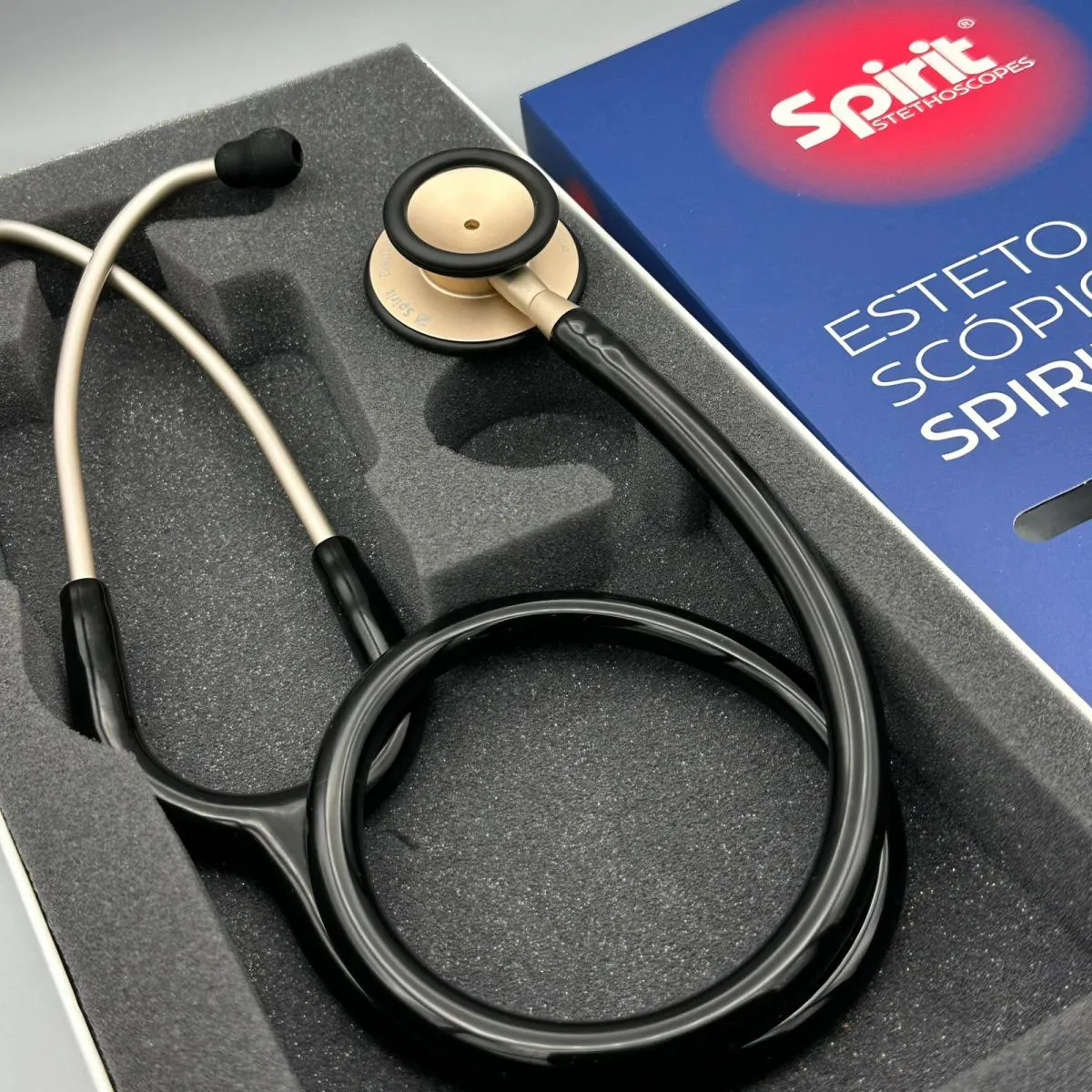 Estetoscópio Spirit MD Pro-Lite Adulto Preto Champanhe