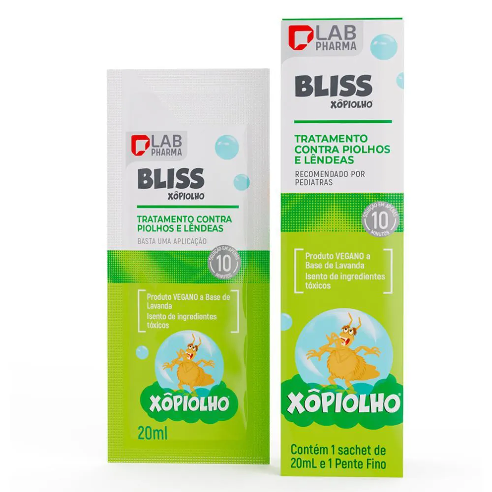 XO PIOLHO BLISS LOÇÃO ESCABICIDA 20ML PENTE REMOVEDOR GRATIS