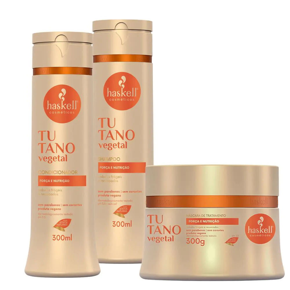 Kit Tutano Haskell Shampoo+ Condicionador+ Máscara 300ml/g