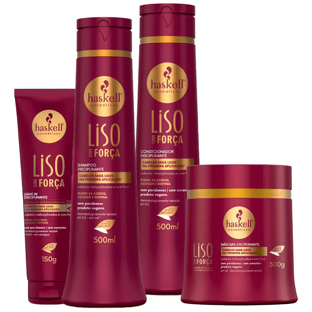 Kit Haskell Liso com Força Disciplinante (4 produtos)