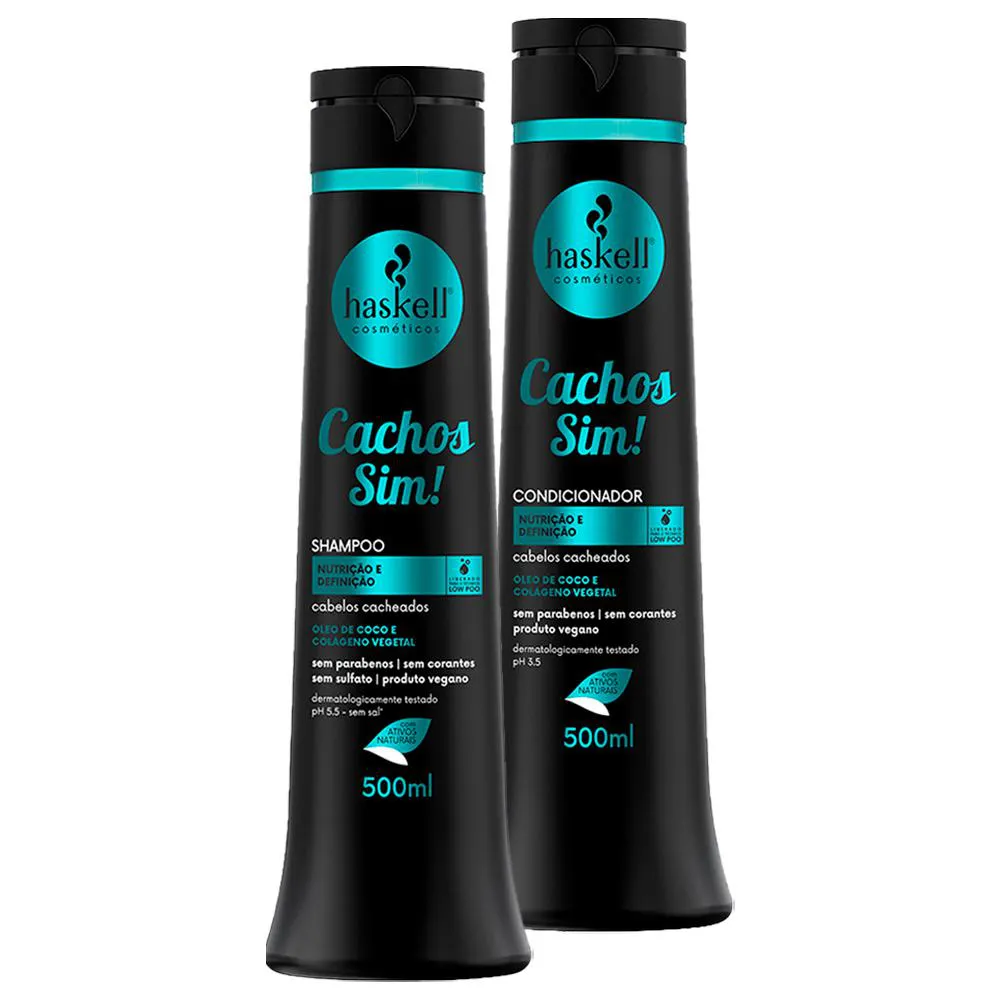 Kit Shampoo Condicionador Haskell Cachos Sim! Nutrição 500ml