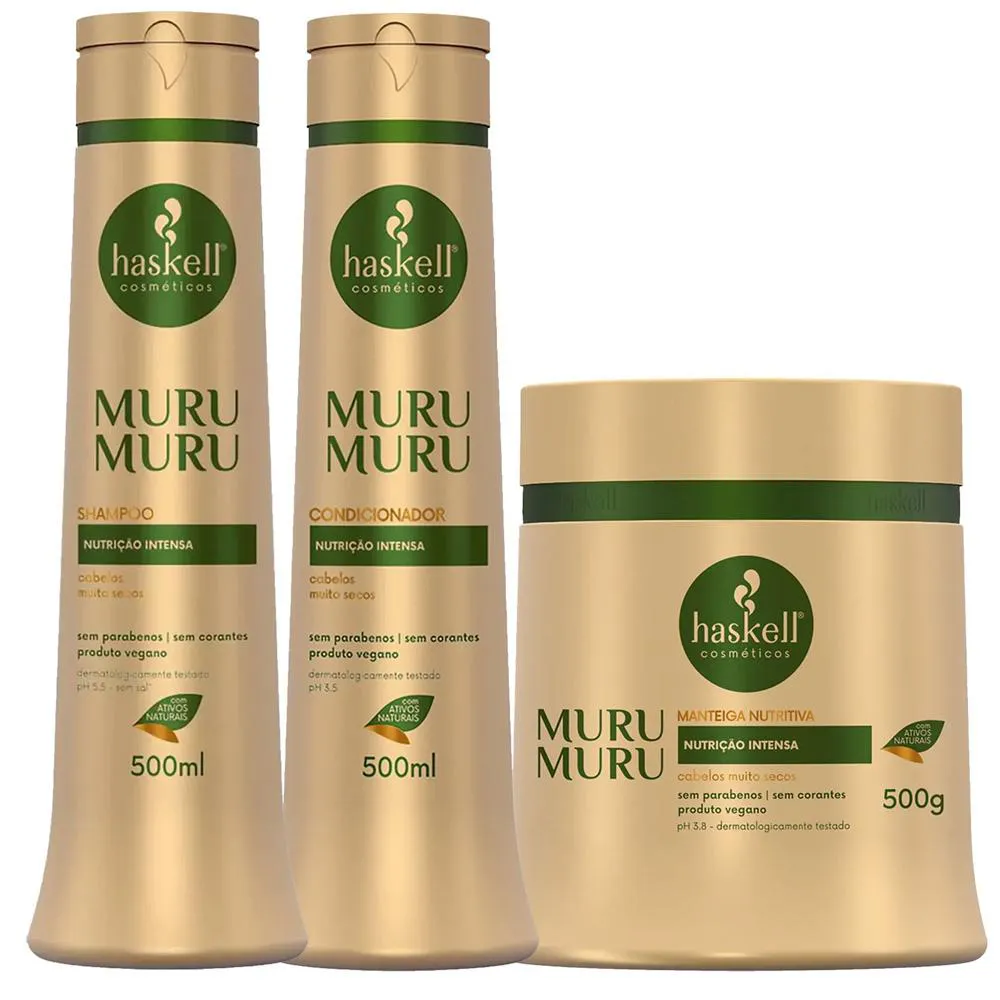 Kit Murumurú Haskell Shampoo+ Condicionador+Másc.-500ml/500g