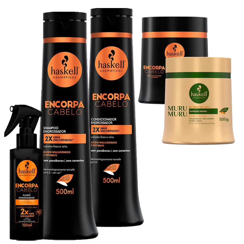 Kit Encorpa Haskell 500ml C/ 4 Itens + Máscara Murumuru 500g
