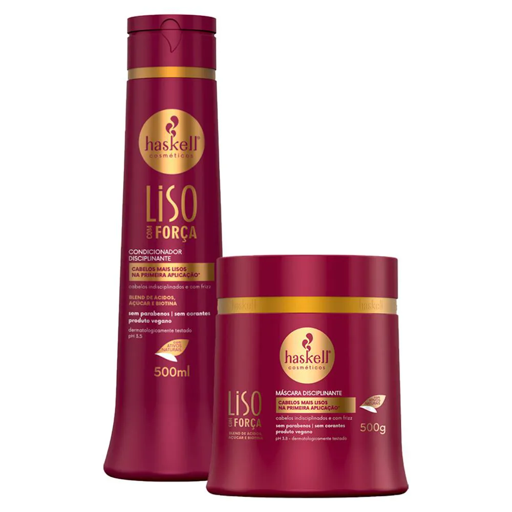 Kit Condicionador e Mascara Haskell Liso com Força 500ml