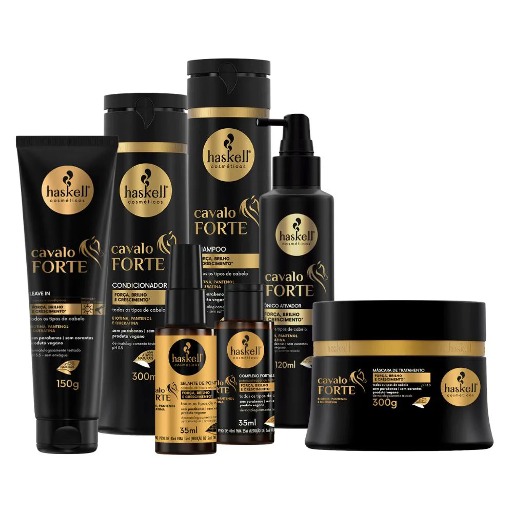 Kit Completo Haskell Cavalo forte Com 7 Itens- 300ml