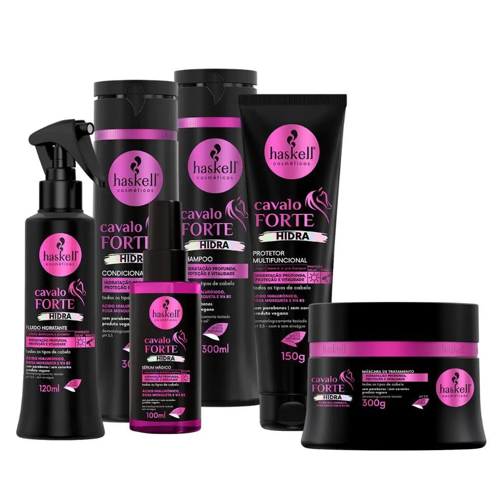 Kit Haskell Cavalo Forte Hidra Completo 300ml