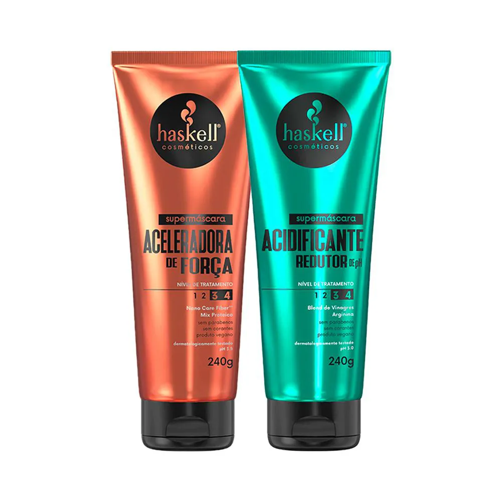 Kit Supermáscaras Haskell Aceleradora e Acidificante 240g
