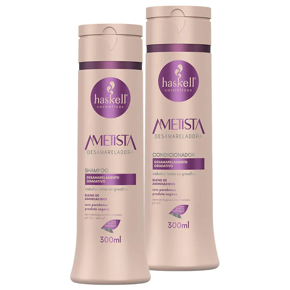 Kit Haskell Ametista Desamarelador Shampoo Condicionador 300ml