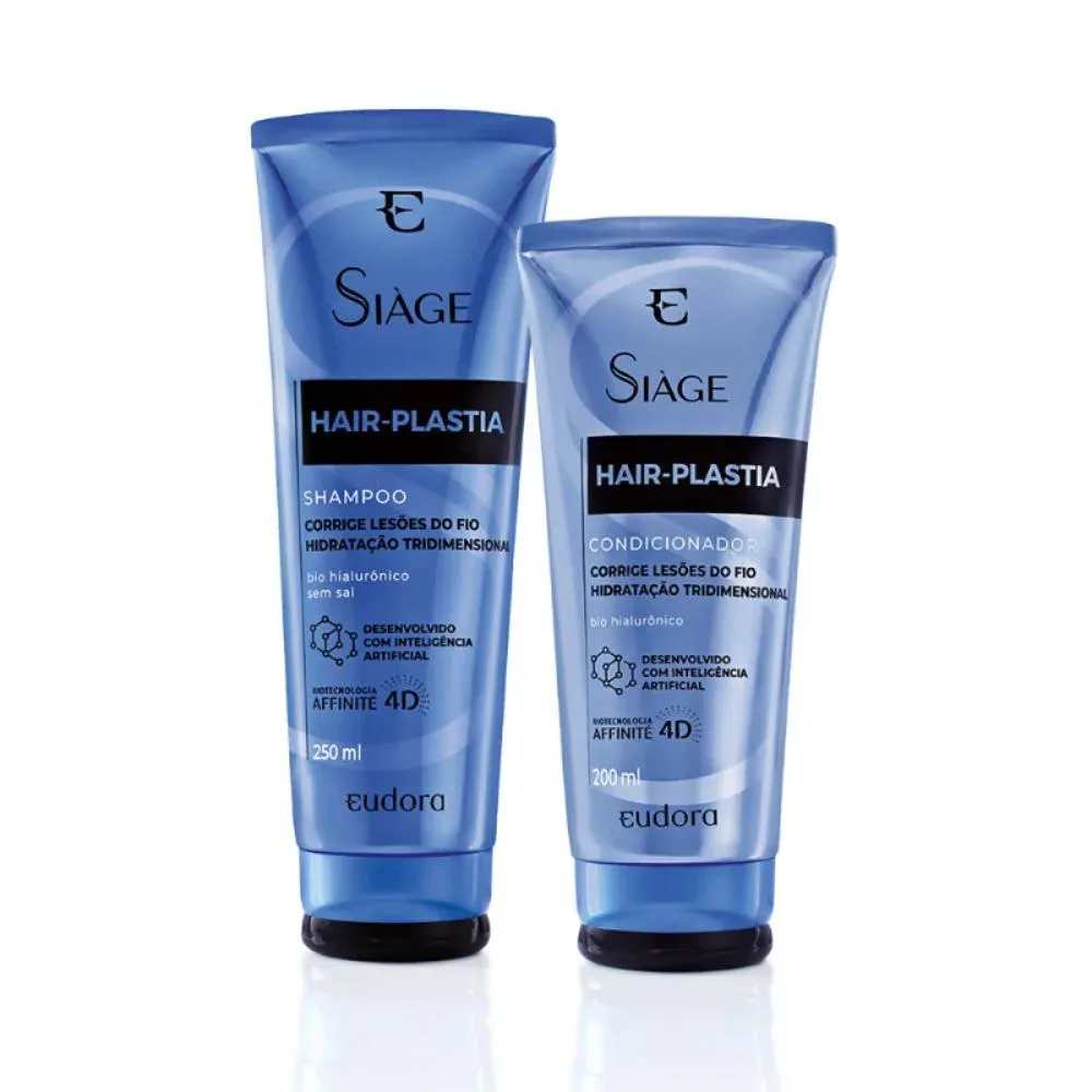 Kit Eudora Siage Hair-Plastia Shampoo 250ml Condicionador 200ml