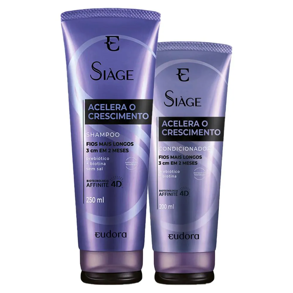 Kit Eudora Siàge Acelera o Crescimento Shampoo Condicionador