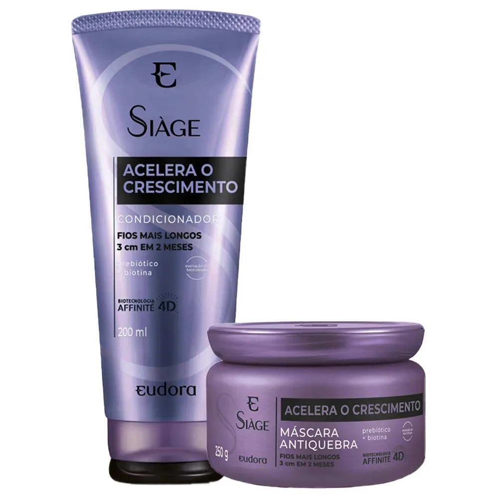Kit Eudora Siàge Acelera o Crescimento Condicionador Máscara