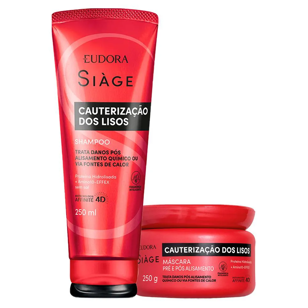 Kit Eudora Siàge Cauterização dos Lisos Shampoo 250ml Máscara 250gr