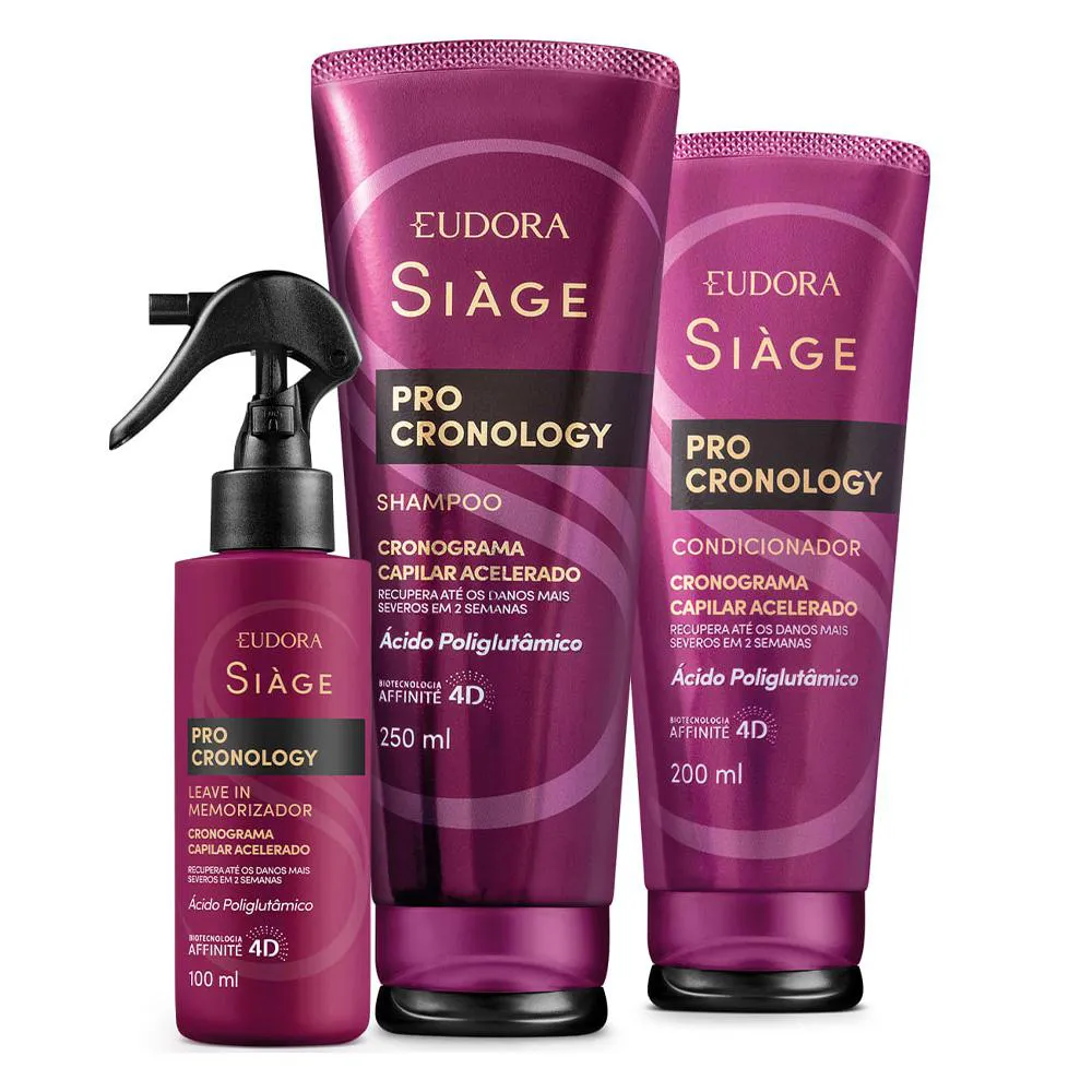 Kit  Eudora Siàge Pro Cronology Sh + Cond + Leave in