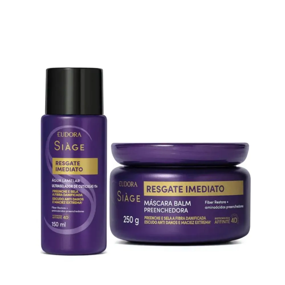 Combo Siàge Eudora Resgate Imediato Máscara Capilar + Água Lamelar